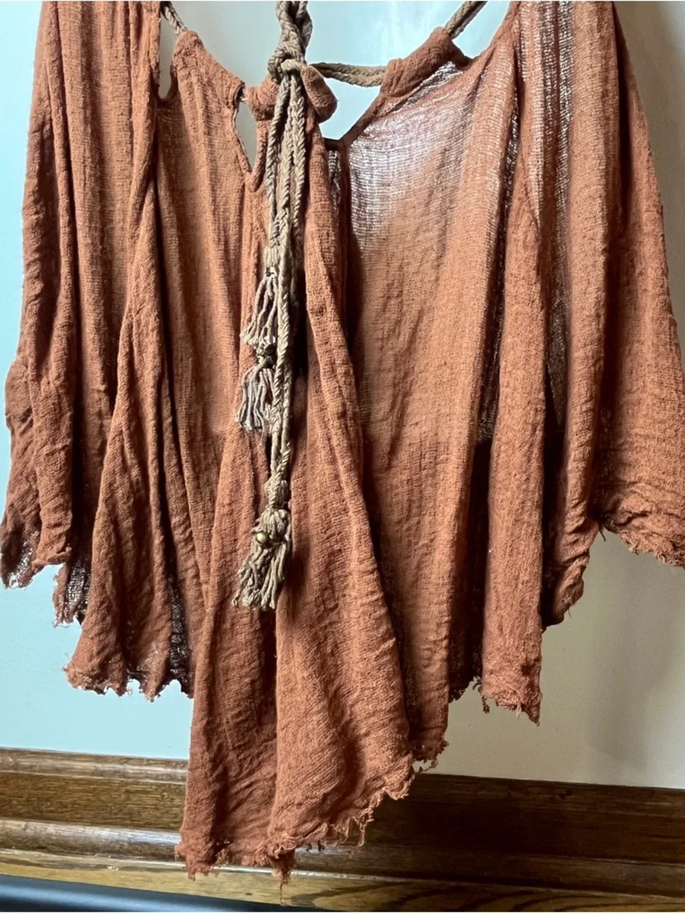 Free People Cutout Sundress Open Tie Back Beach Bohemian Festival Small - Picture 10 of 12